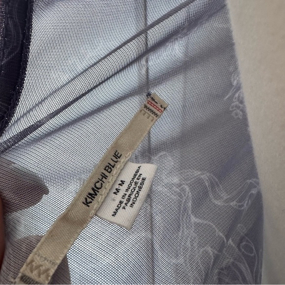 Kimichi blue Sheer Ruffle Fairycore Blouse – Vintage Mesh Lettuce Hem Top m - Picture 5 of 5